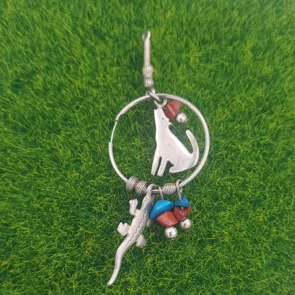 Sterling Pendant  Cayote And Lizard P305 - Picture 1 of 3